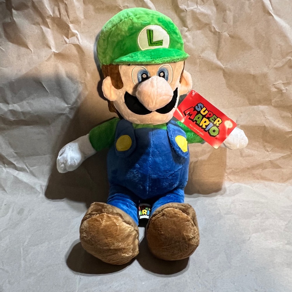 Nintendo 12in Luigi Plush‎ Green Blue Super Mario Bros Stuffed Toy NWT 2018